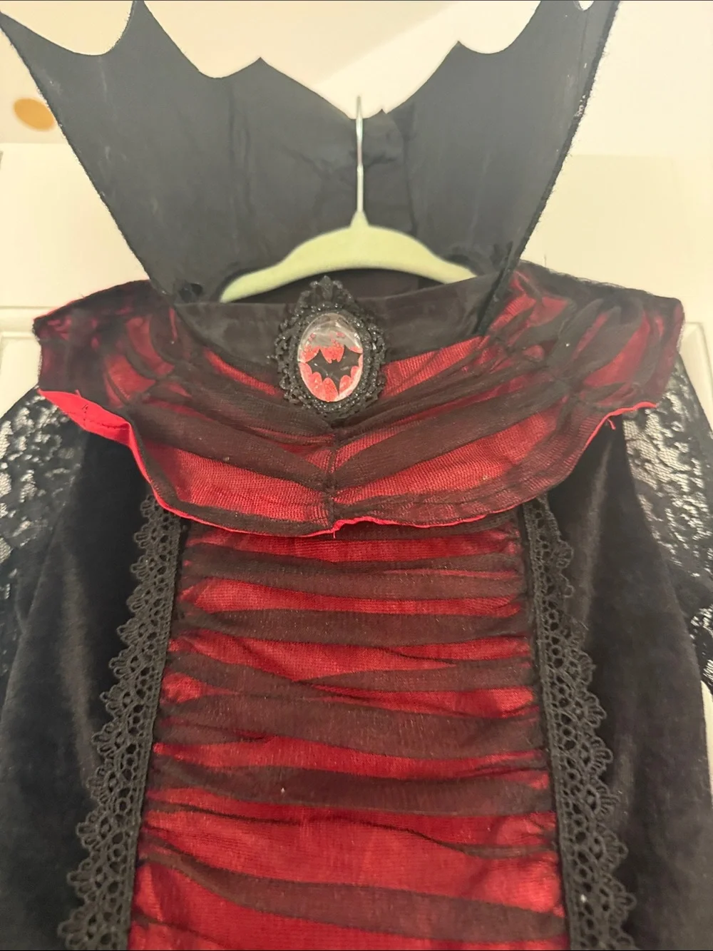 Girls' Black and Red Gothic Vampire Dress Costume